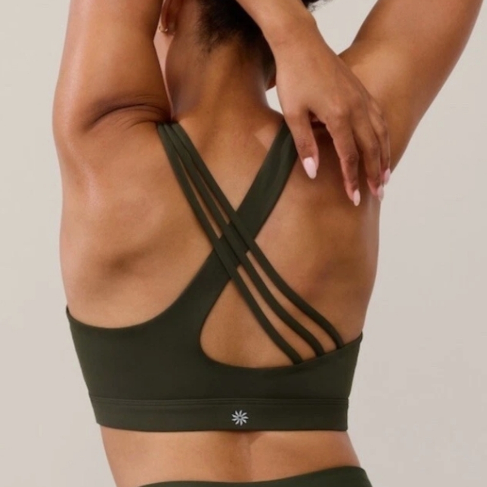 NWT Athleta Train Free Green Sports Bra